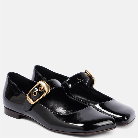 Chloe Shoes - Black Chloe Polly Patent Mary Jane Flats